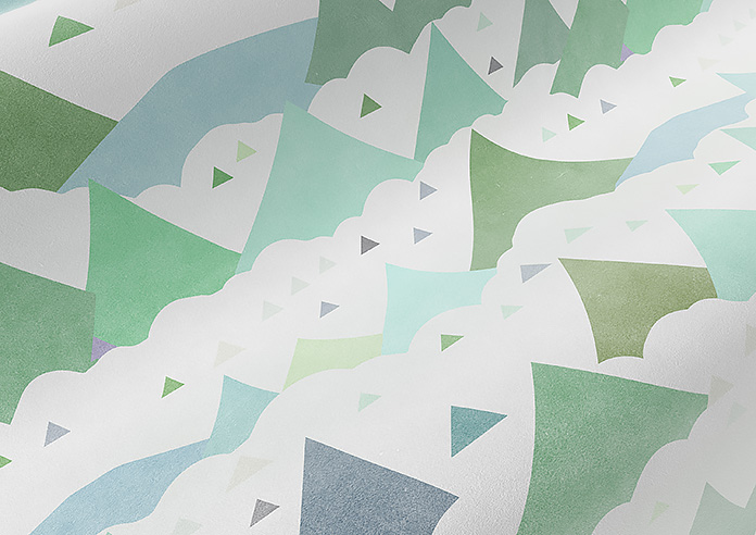 Cloudy Peaks, Mint - Roman Blind - Image 4
